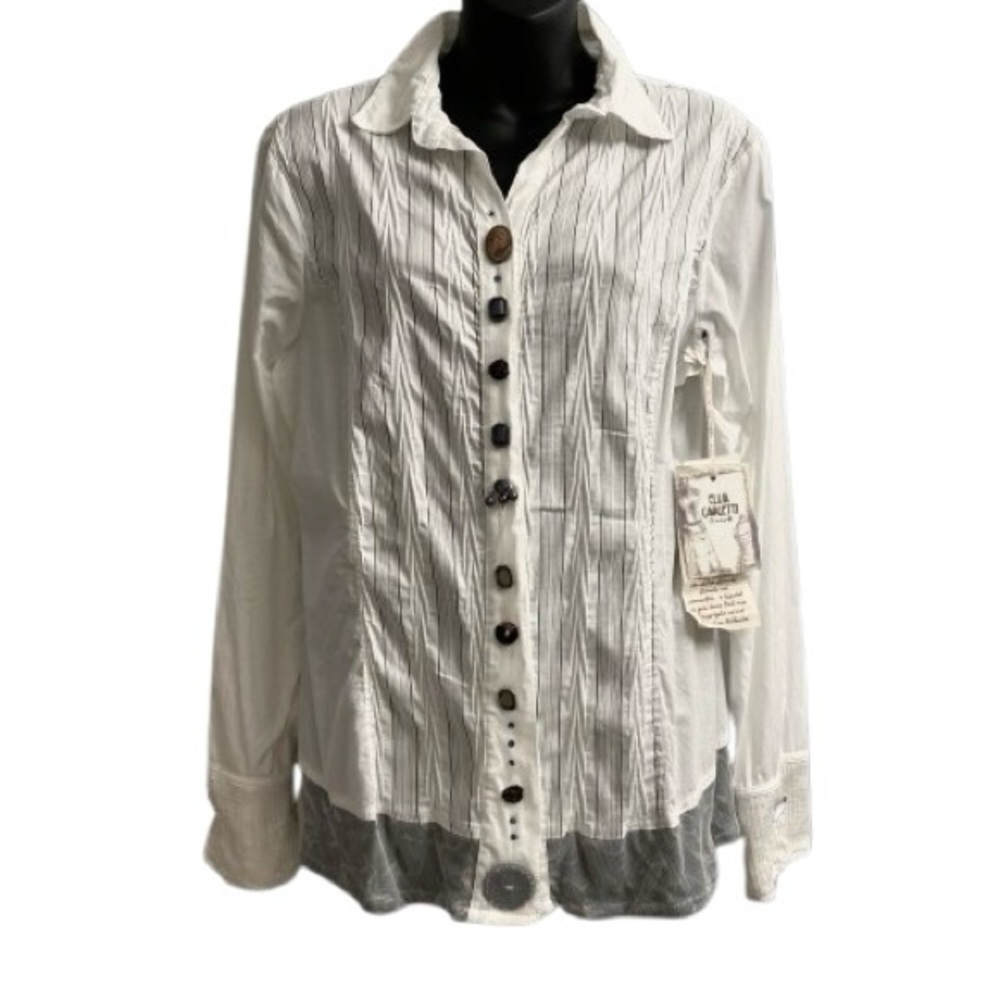 Elisa Cavaletti Club Long Stripe Blouse sz XL